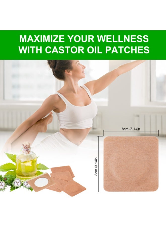 VOGSIG 20 Pcs Castor Oil Belly Button Sticker Disposable Self Adhesive castor oil patches Disposable Castor Oil Pack Wrap Castor Oil Belly Pads Castor Oil Compress Wrap Kit - Image 5